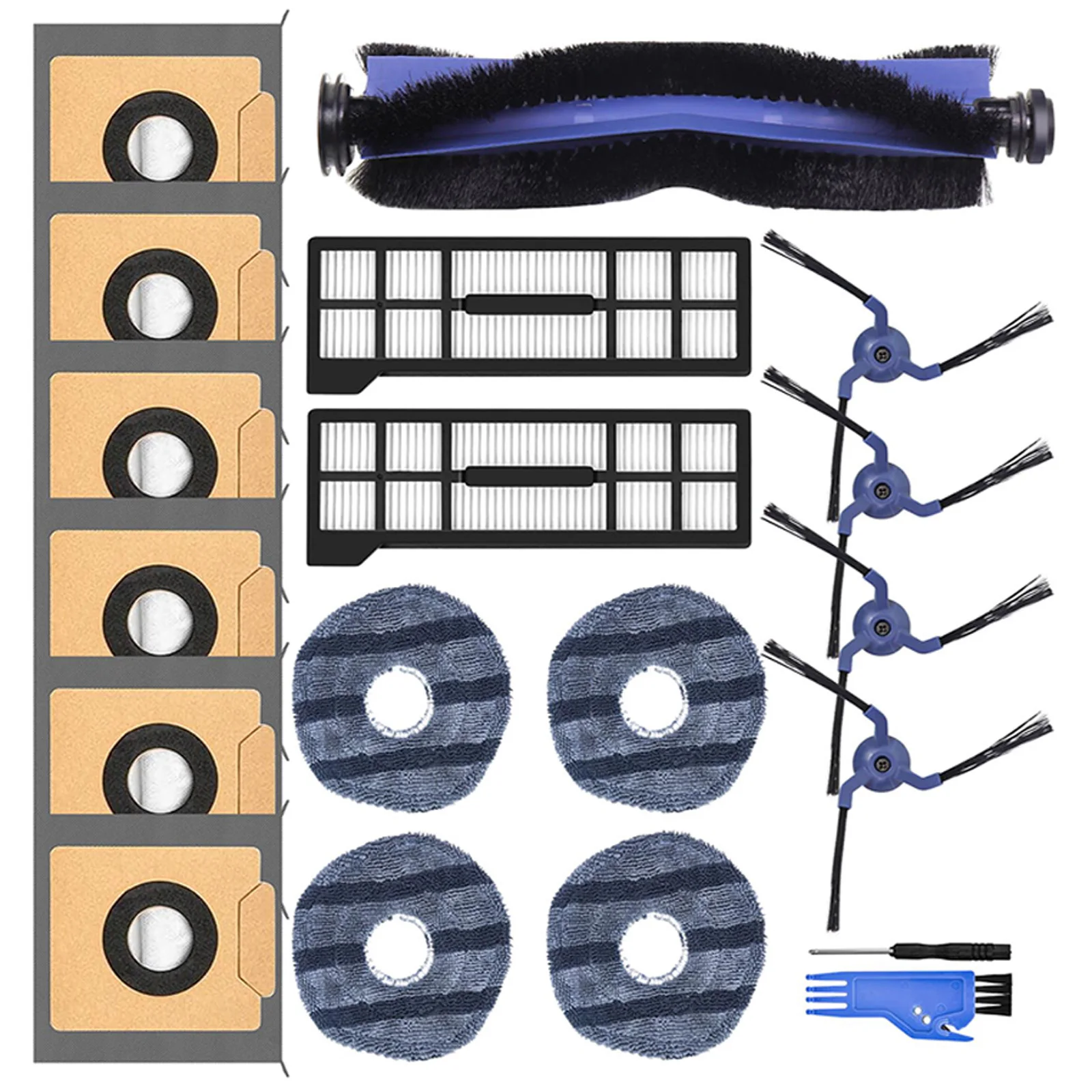As Shown Cleaning Brush Set Complete Mop And Filter Set Pet Hair Removal Compatible Accessories Fine Particles for capture
