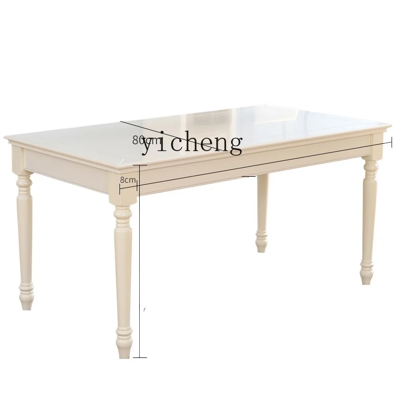 

Tqh Solid Wood Dining Tables and Chairs Set Household Minimalist One Table Four Chairs Dining Room Table