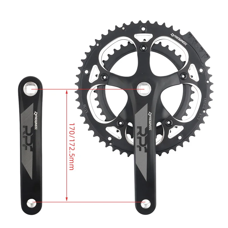 Road Bike Crankset Square Hole Double Sprockets 170/172.5mm 130BCD 53/39T Bracket Racing Bicycle Cranks Parts