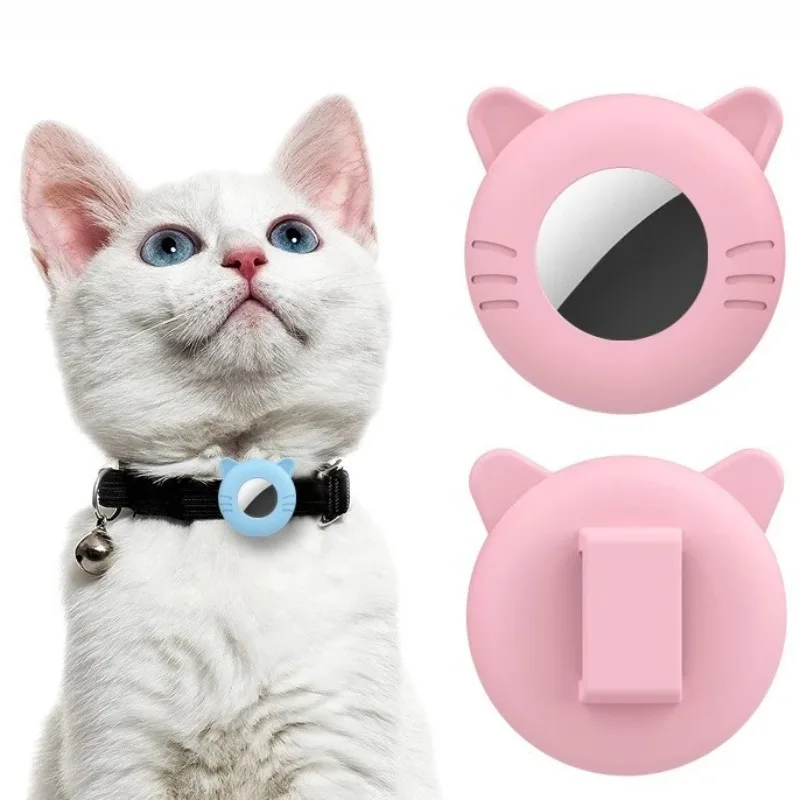 Für Airtag Katze Halsband Halter Kleine Air Tag Katze Halsband Halter Silikon Fall Abdeckung für Katze Hund Haustier Kragen Harness Schleife Liefert