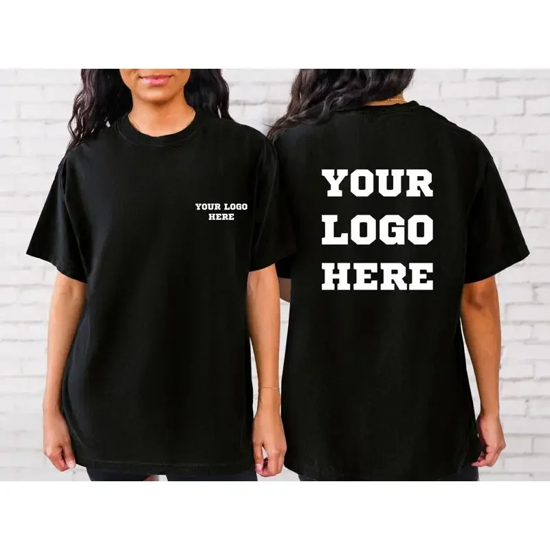 2 Side Custom Logo Pocket Size T Shirt Sweat Your Business Or Brand Team
