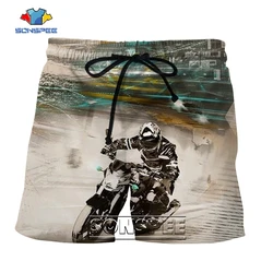 Sonspee verão legal gráficos de corrida shorts homens mulher rua motociclista sportwear impressão 3d da motocicleta plus size calças curtas