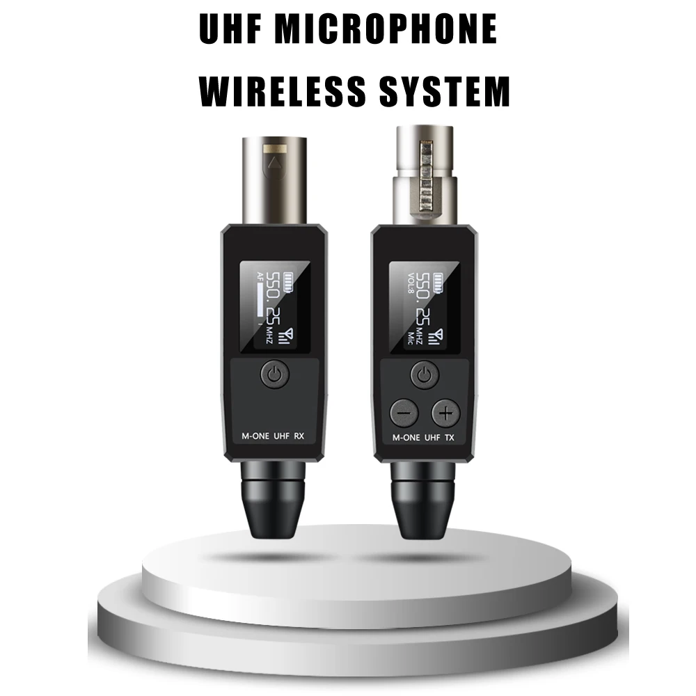 M-ONE UHF Microphones DSP Wired To Wireless System XLR Transmitter Receiver Signal Adapter For Dynamic 48v Condenser Microphone