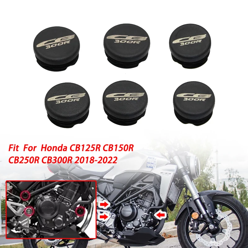 

6PC Frame Hole Cover Fit For Honda CB125R CB150R CB250R CB300R 2018-2022 Accessories Motorcycle Frame Hole Dust Cover Plug Cap