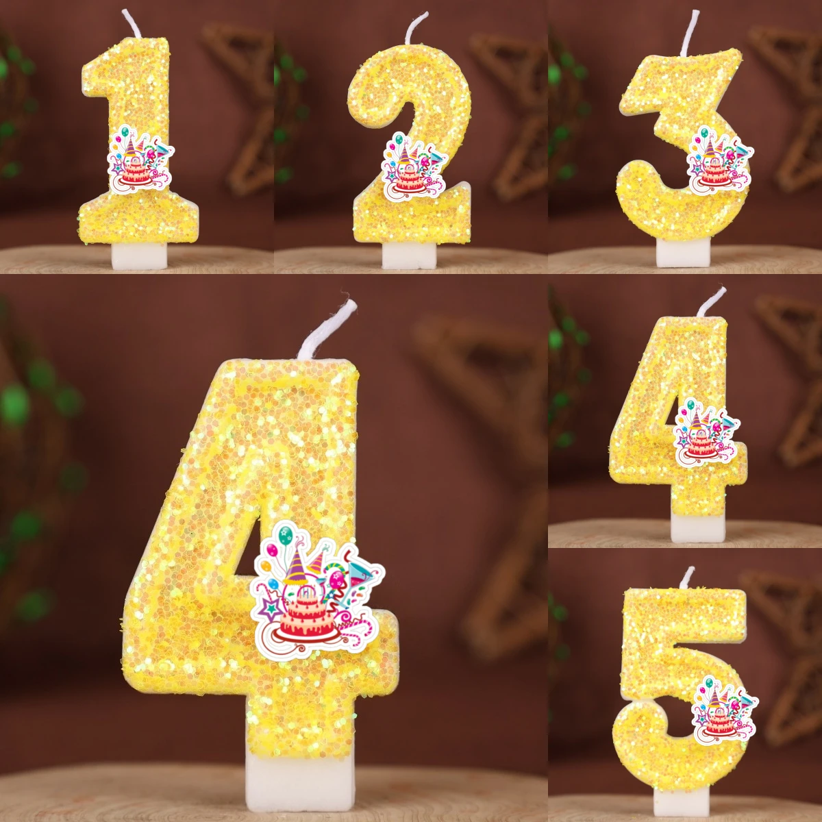 Happy Birthday Cake Topper Decorated Digital Colorful Candle Children's Delicate 0-9 Number Candle Party Decor Gift Boy Girl
