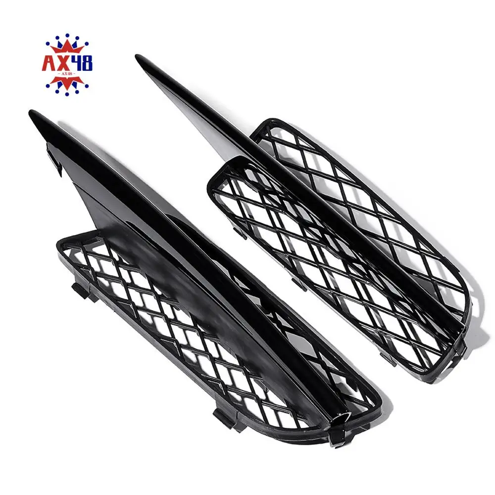 

AX48-Glossy Black Honeycomb Front Bumper Lower Grille Covers For -BMW X5 E70 2007-2010 51117159593 51117159594