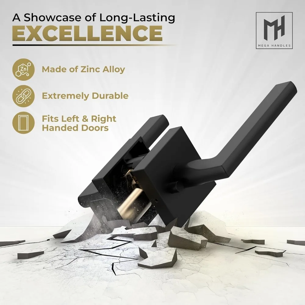 مقابض أبواب داخلية سوداء شديدة التحمل قابلة للعكس - مجموعة من أدوات سرير الخصوصية وباب الحمام