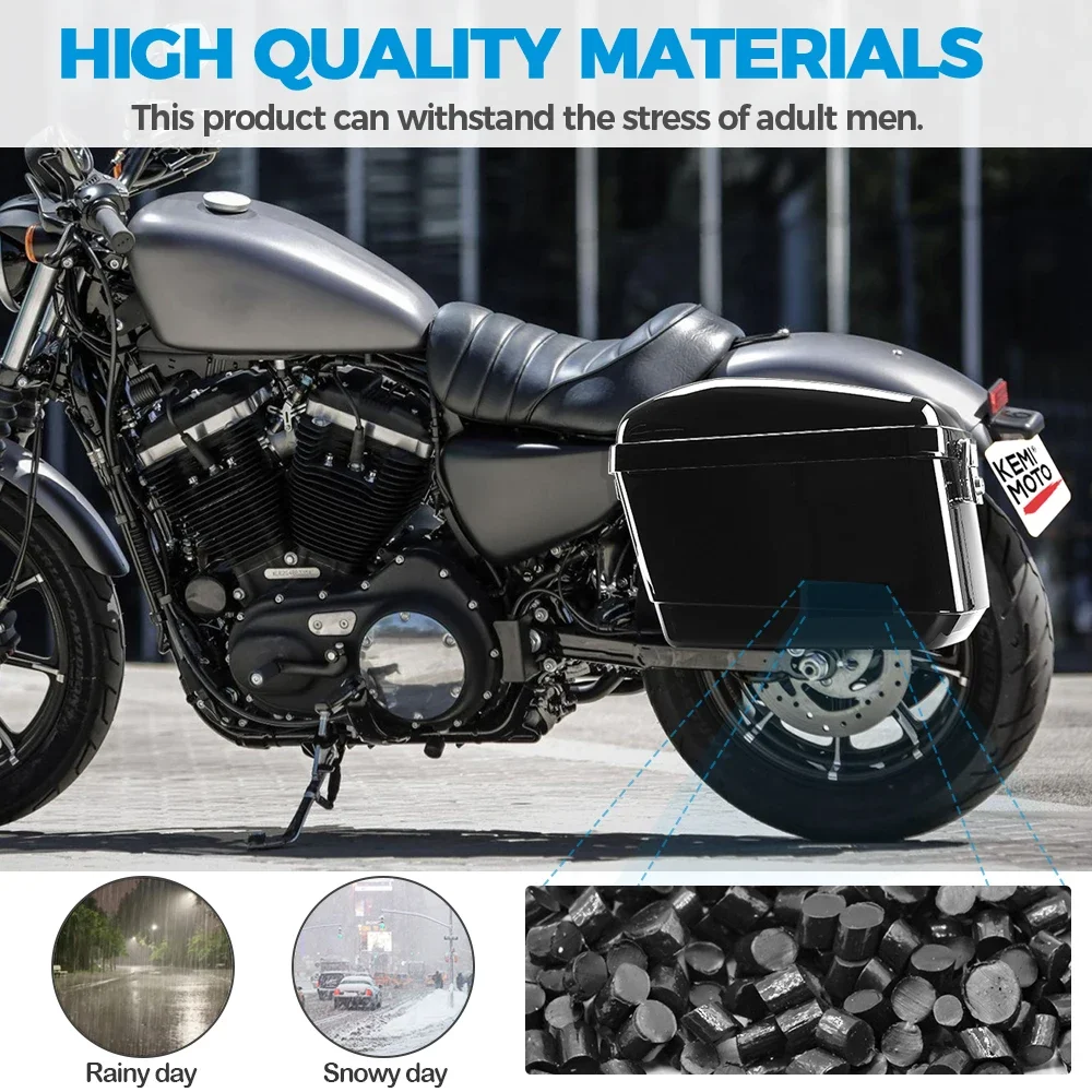 Motorcycle Hard Saddlebags ABS Plastic Side Box Hard Saddle Bags for Dyna V-Rod Vstar 650 VTX 1100 1300 Boulevard C50 Vulcan Bag