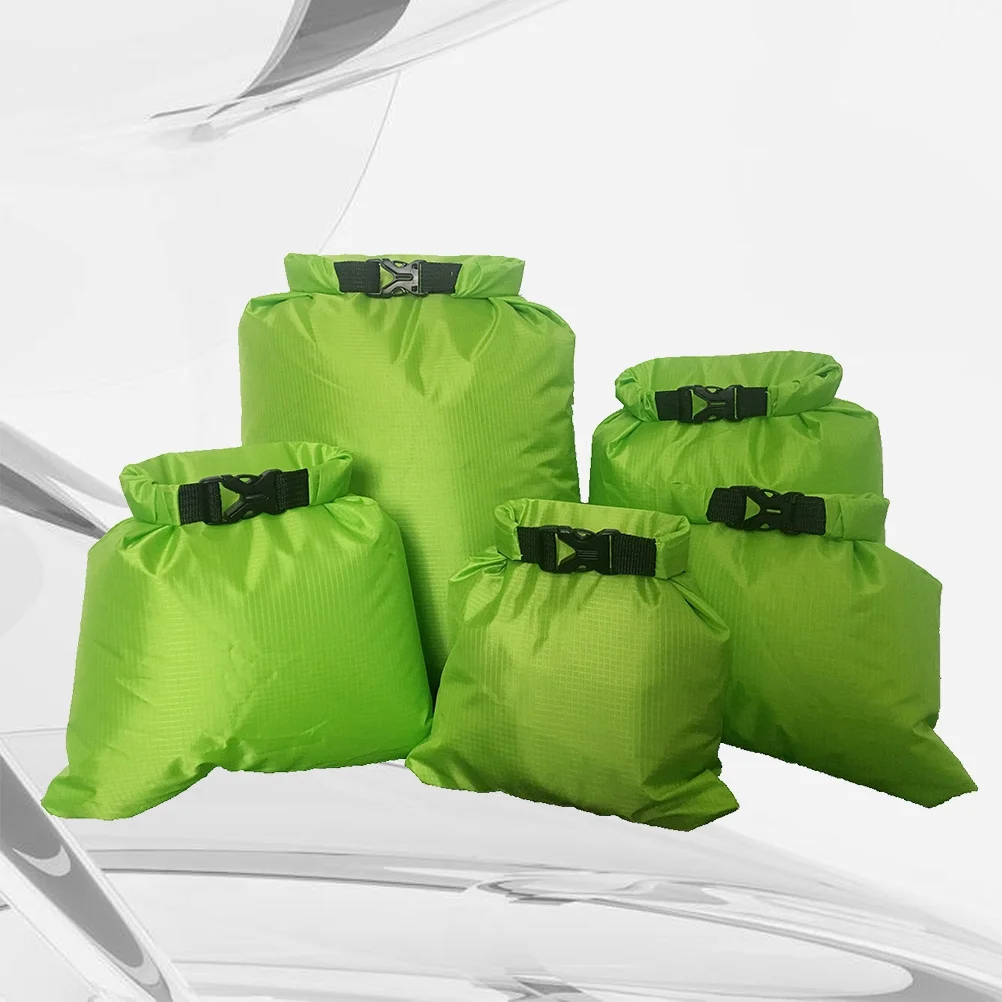 5Pcs Waterproof Dry Bags Set Multipurpose Lightweight Roll-Top Sealed Storage Pouch for Camping Boating Kayaking Rafting