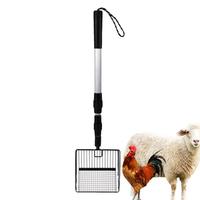 Extendable Cat Litter Scoop Lightweight Versatile Fine Screen Long Handle Metal Chicken Coop Poop Scooper Cat Poop Sifter