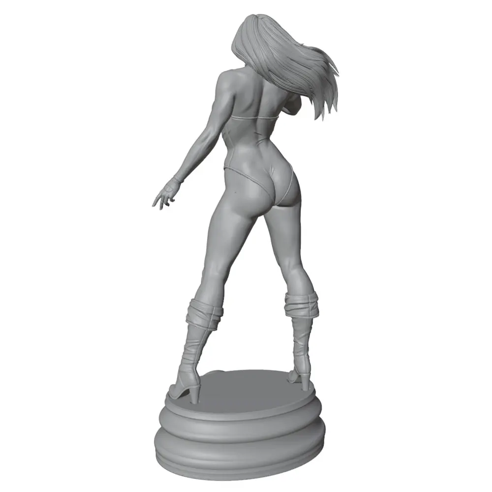 1/24 Desk Decoration Items, Attractive Young Girl Resin Model Kit GK Miniature 3D Printed Gray Model Doll DIY Doll Model Uncolor