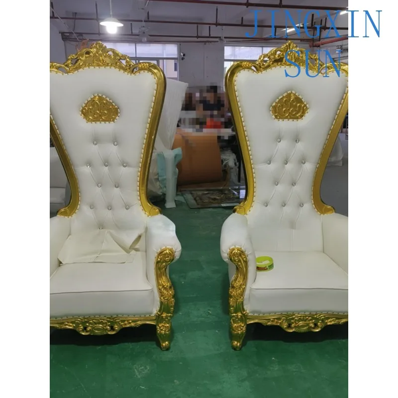 European high-backed chair solid wood, carved decorative image chair villa living room hotel clubhouse KTV princess chair king c
