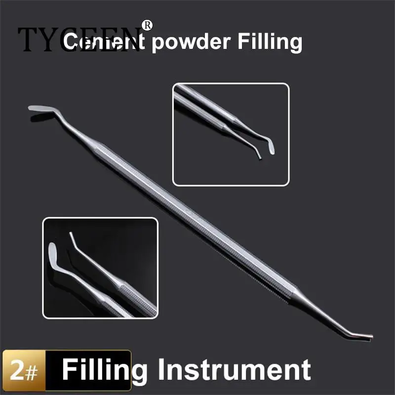 Dental Cement powder Filling Tool High quality Spatula Stainless steel Double Ended 1pc Filler Filling Instrument 2# 3# 4#