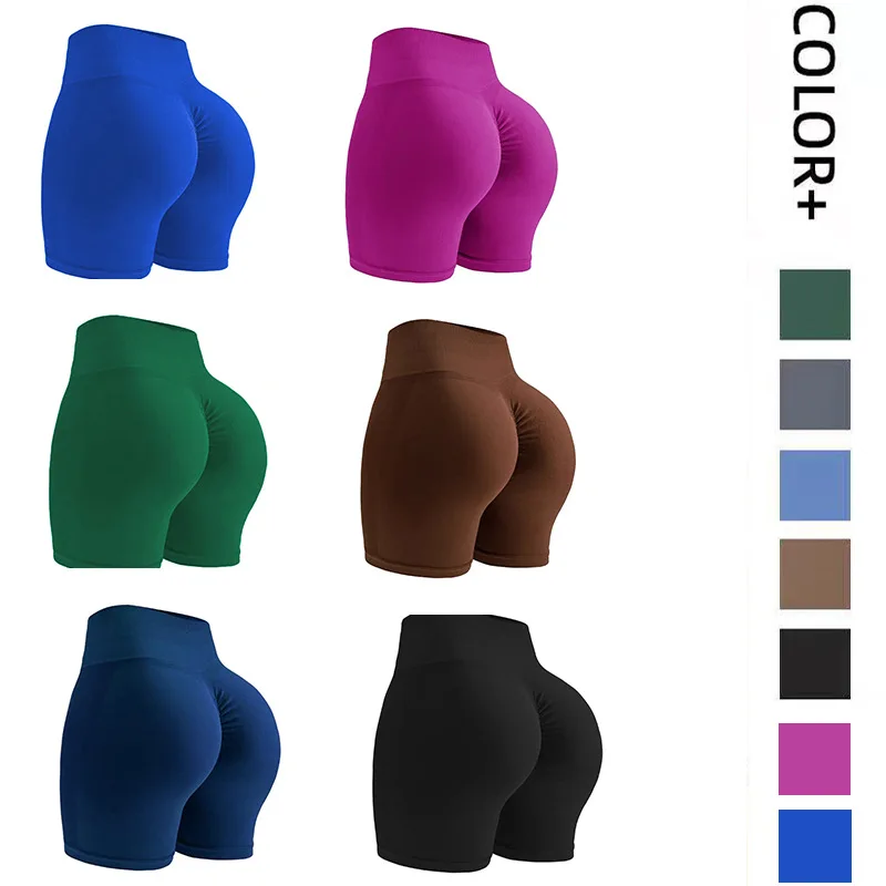 

Женские байкерские шорты для похудения с завышенной талией — персиковый контур, быстросохнущие и дышащие для фитнеса