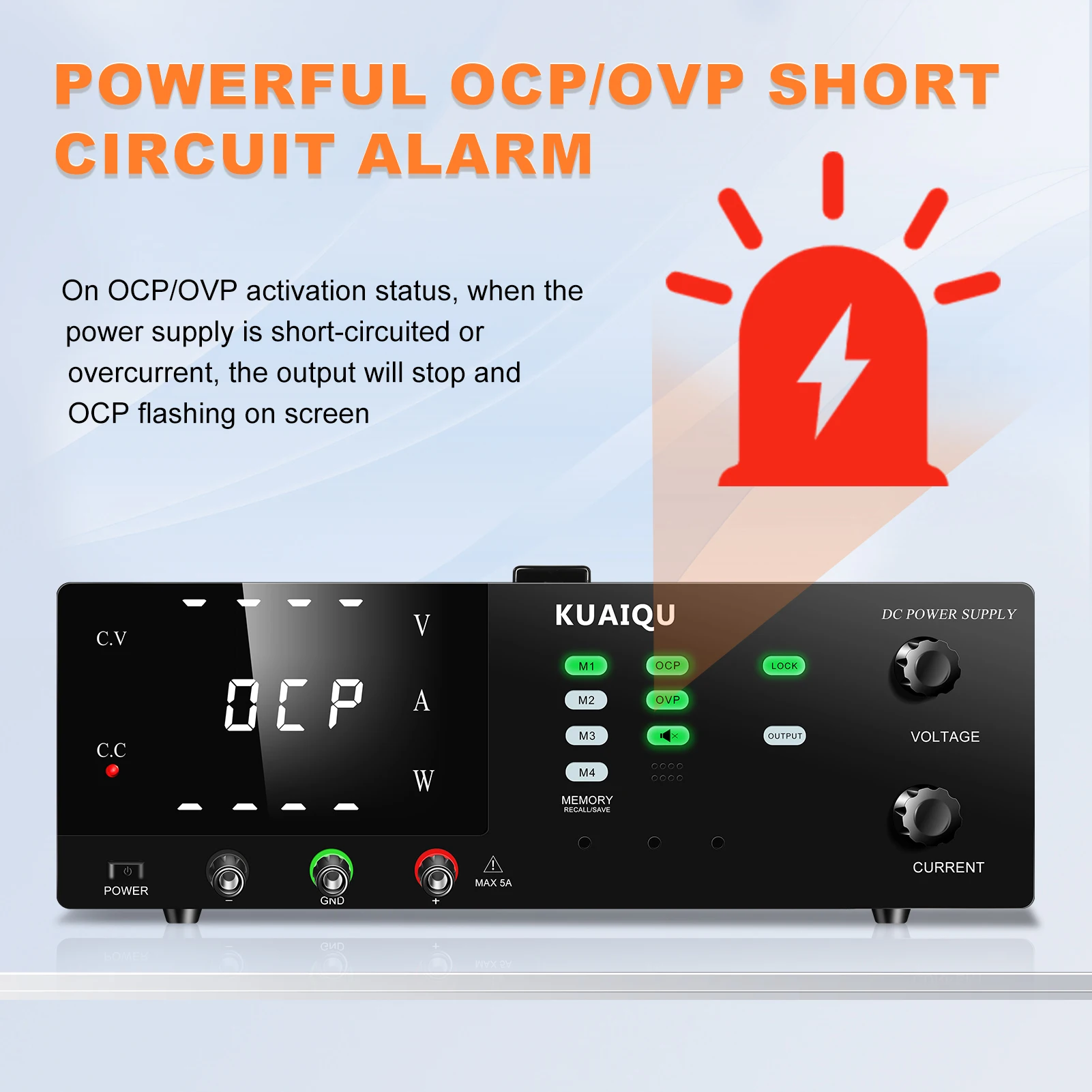 KUAIQU High Power 1200W-3000W Bench Power Supply Adjustable 60V 50A,300V 200V OCP OVP Function,For Electroplating/Electrolysis