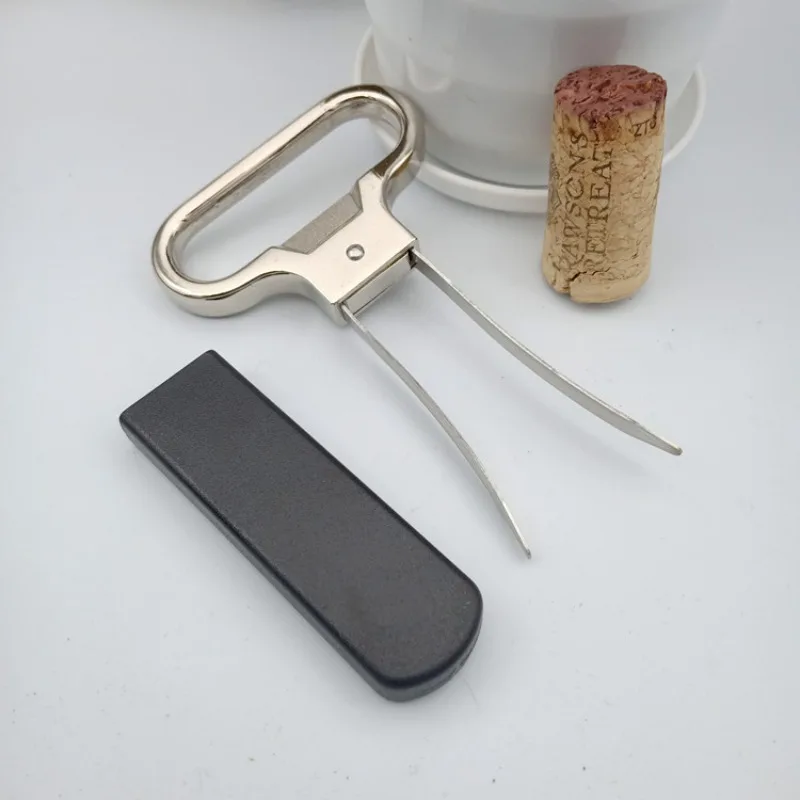 Portable Wine Bottle Opener Metal Two-prong Cork Puller Old Red Champagne Home Hotel Bar Tools