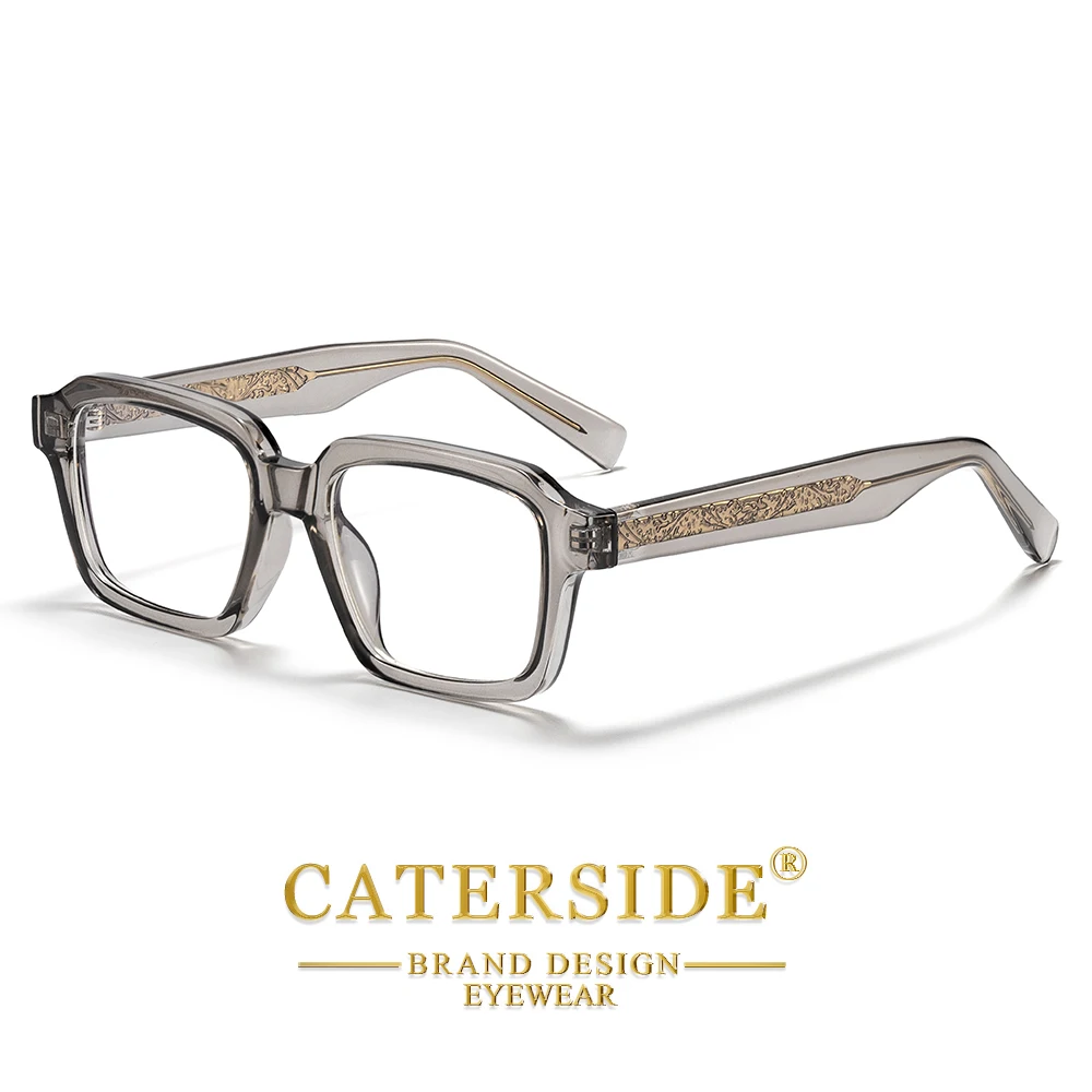 CATERSIDE Modische Herren-Brillengestelle Markendesign Eckige Brillengestelle für Damen Anti-Blaulicht-Lesebrille Partygeschenk Eyewear – Detail 8