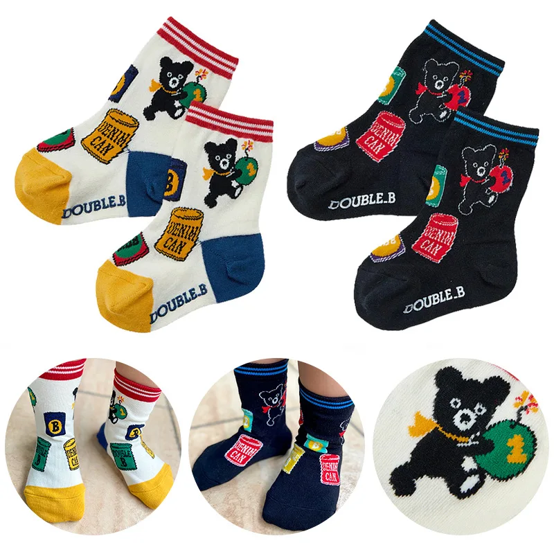 

Children's Socks Japanese Cute Cartoon Embroidery Jacquard Boy Baby Cotton Socks