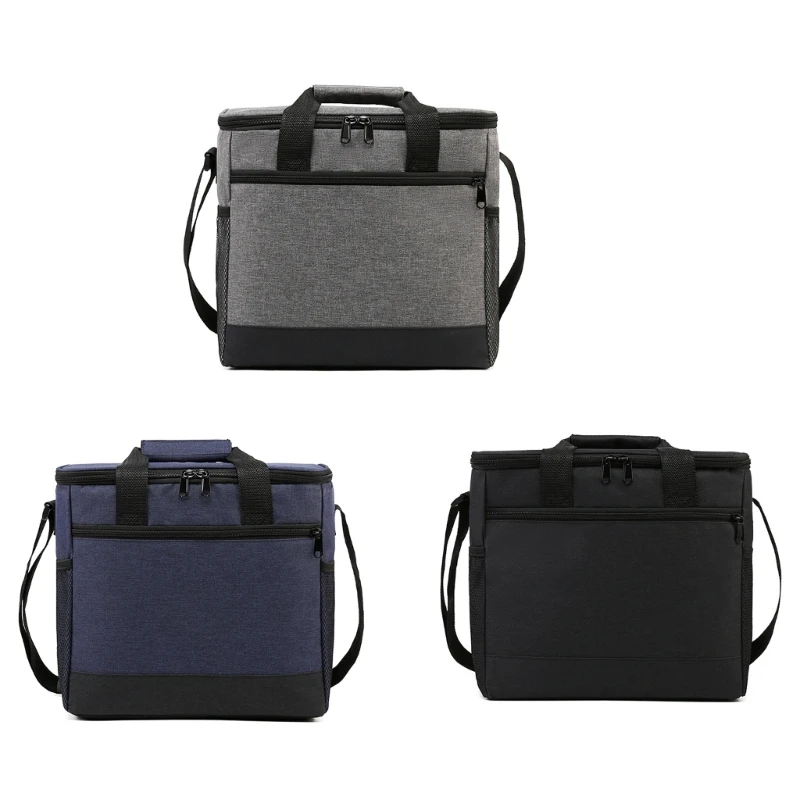 Camping Thermal Coolers Bag wIth Shoulder Strap Waterproof Oxford Cloth Insulated Bag Lunch Box Picnics Tableware Basket