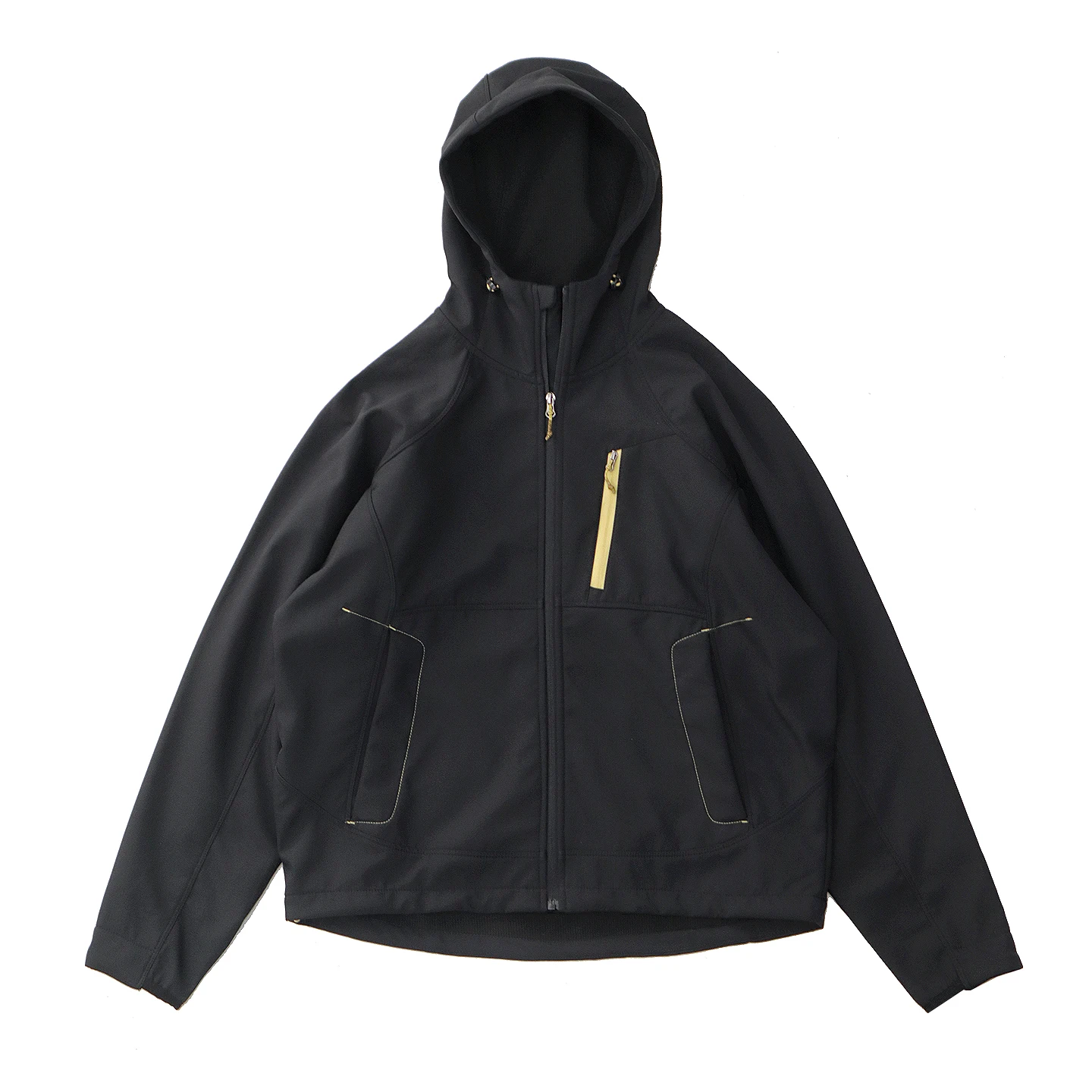 

Men Autumn and winter hooded jacket plus velvet loose casual retro sports soft shell jacket