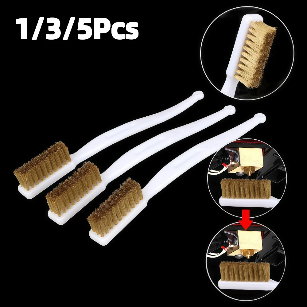 1/3/5Pcs Mini Brass Wire Brush Set Copper Plating Wire Brush for Paint Rust Removal Metal Polishing Burr Cleaning Tool