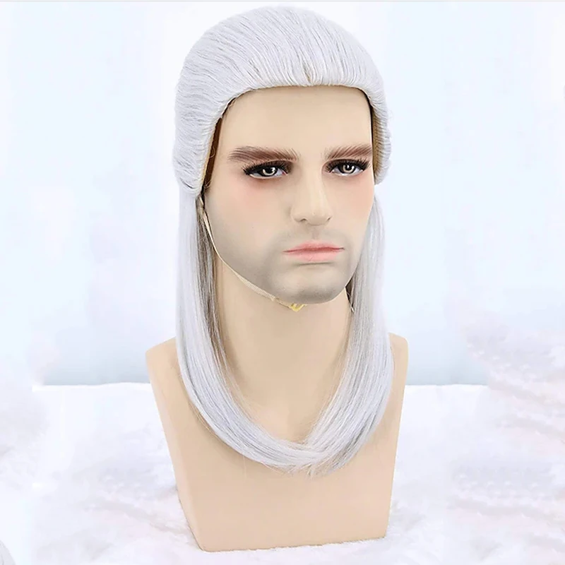 HAIRJOY Silber Weiß Cosplay Perücke Lange Gerade Kostüm Perücken Synthetische Haar Hitzebeständige Faser – Detail 3
