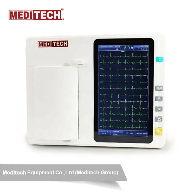 High Quality 7 inch Touch screen Portable 3 Channel ECG Machine Slim advanced and light weight