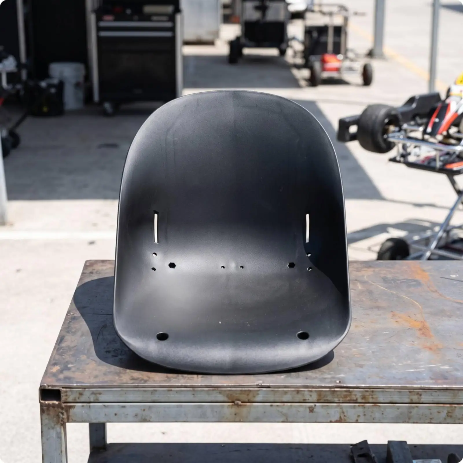 Universal Kart Seat Shell for Mini Go Kart Contoured Pan with Longitudinal Ribs for Strength