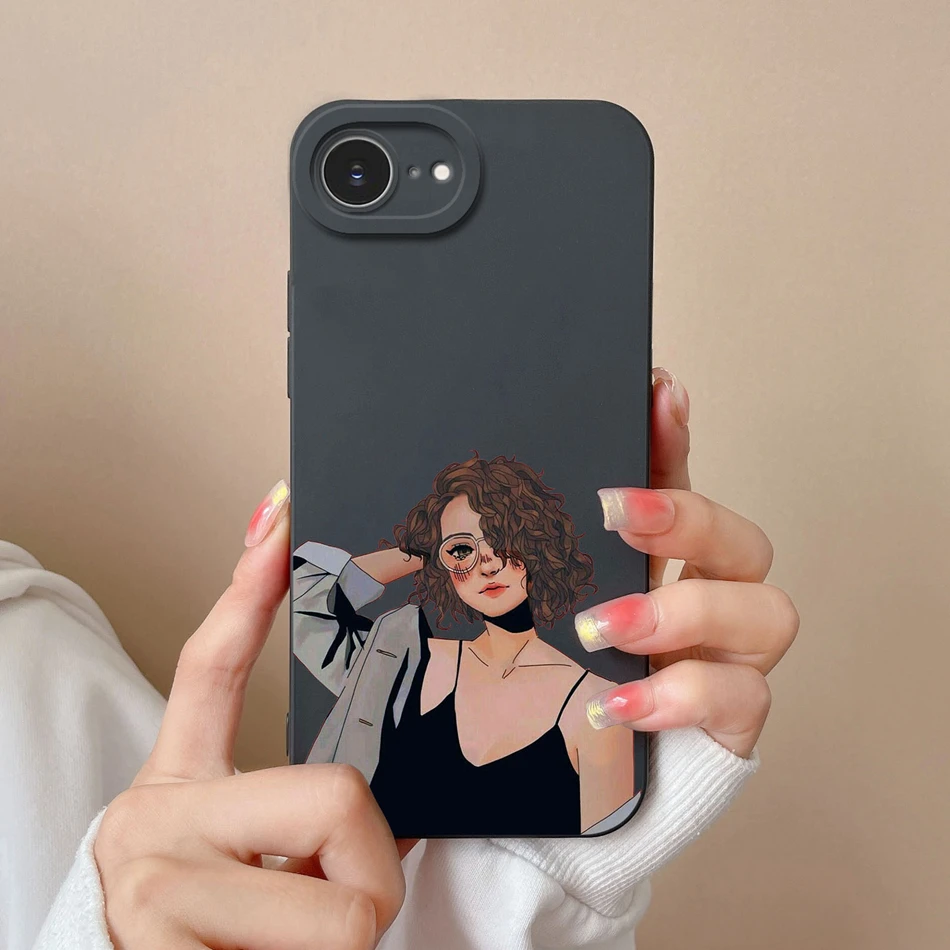 Cute Cartoon Cover For iPhone 16E Case For iPhone SE 2025 High Quality Premium Liquid Silicone Camera Protection Soft Phone Case