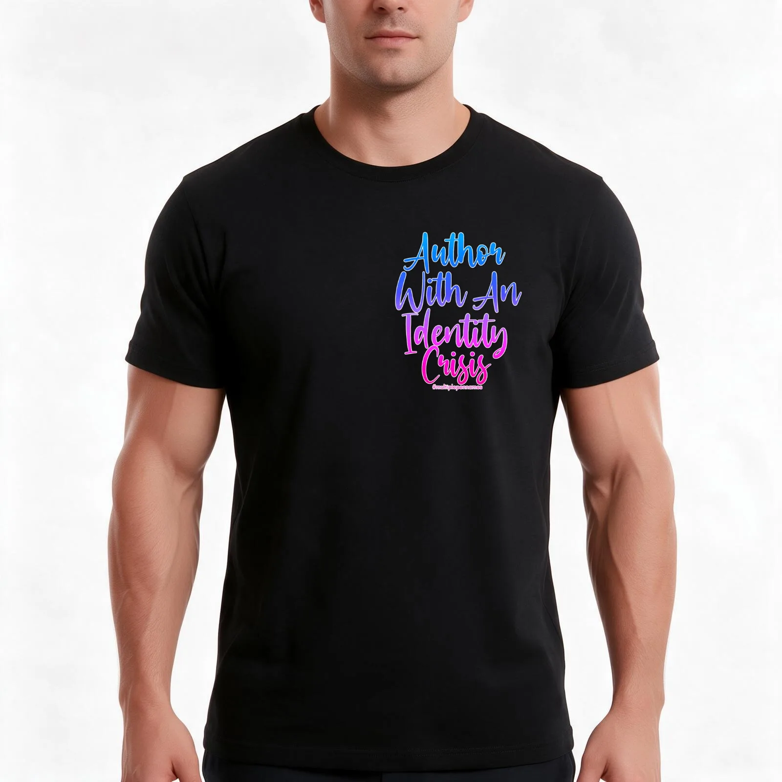 Author With An Identity Crisis - Colourful T-Shirt, Summer Casual Cotton Tee, Oversized Streetwear Tops, Vintage Graphic Print