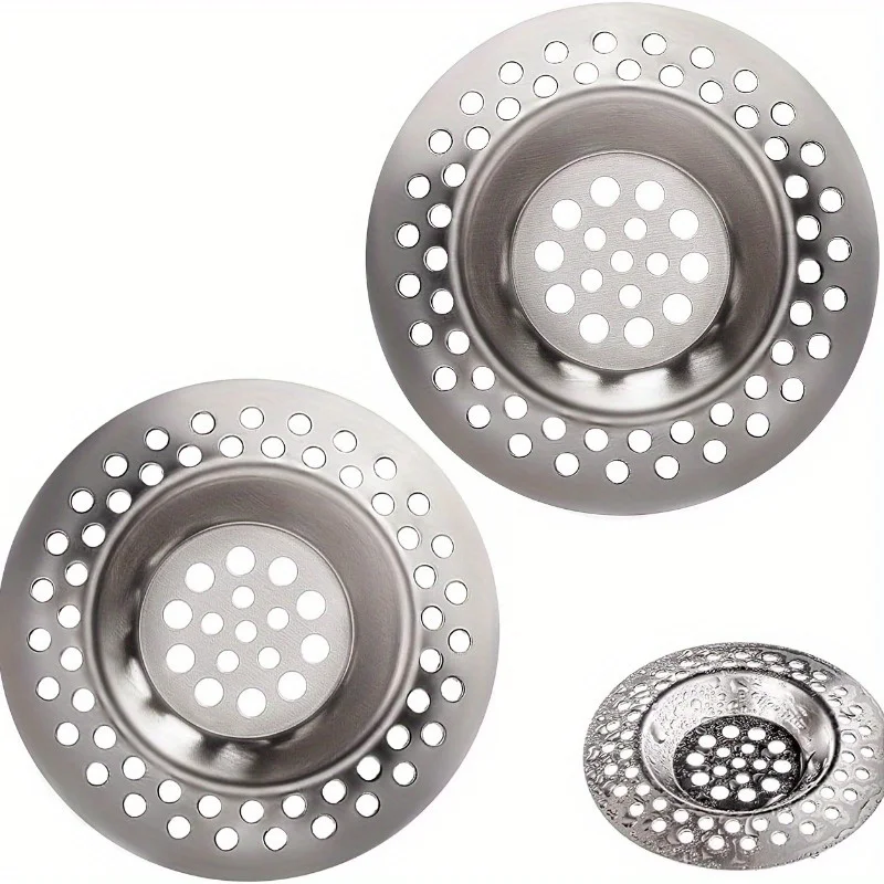 

2pcs Stainless Steel Sink Strainer Plug, Multifunction Drain Cover Filter for Home Bathroom, Home Essentials, Bathroom Tools