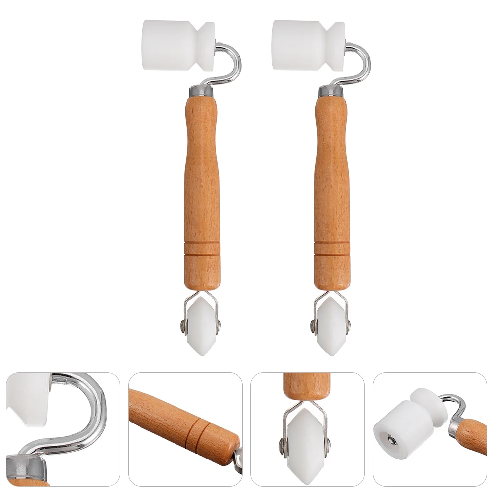 

2pcs Wallpaper Construction Kit Wooden Handle for Seam Rolling Quilting Smooth Vinyl Automotive Sound Insulation