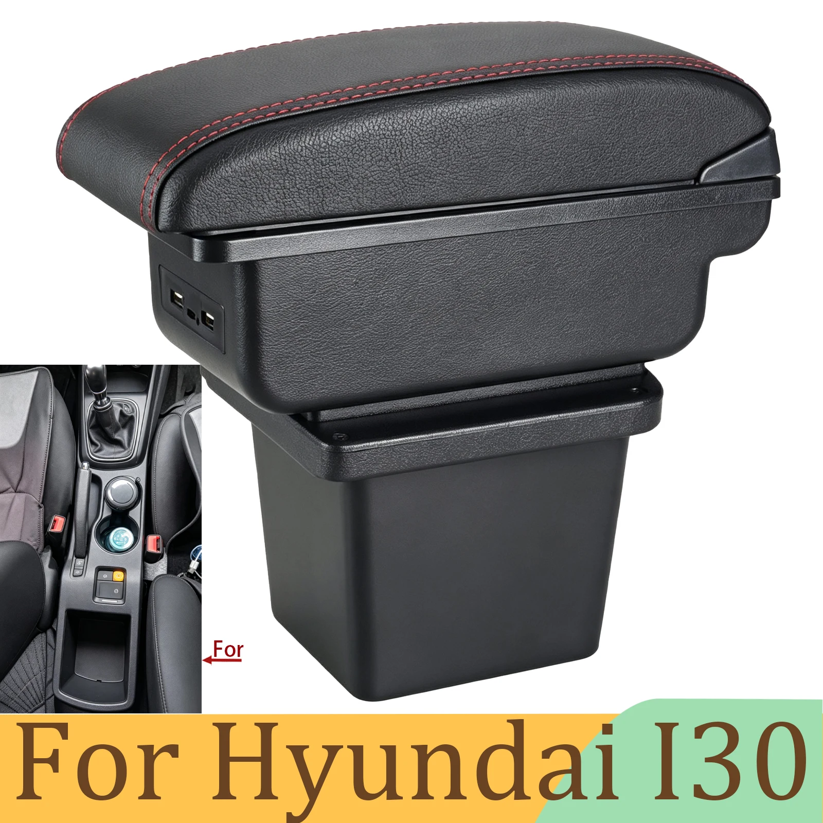 For Hyundai I30 Armrest Box for Hyundai Elantra Touring I30 FD I30cw 2007-2011 Car Armrest Storage Box Car Accessories Retrofit