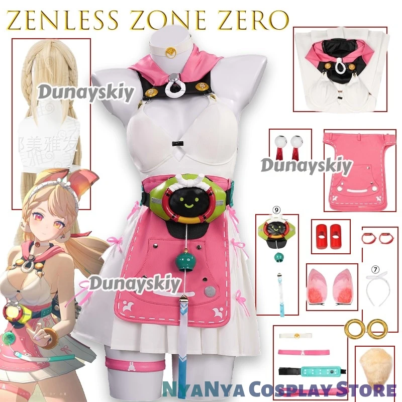 لعبة Zenless Zone Zero Alice Thymefield كوسبلاي كوسثمانيون شعر مستعار بحر الزعتر ملابس النساء الأرنب الفتيات الزي دعائم حفلات الهالوين #1