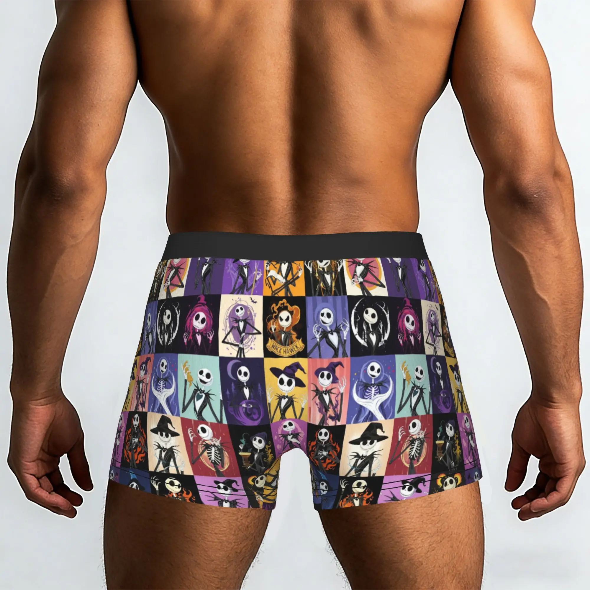Custom Jack Anime S-Skellingtones Underwear Men Stretch  Boxer Briefs Shorts Panties Soft Underpants For Homme