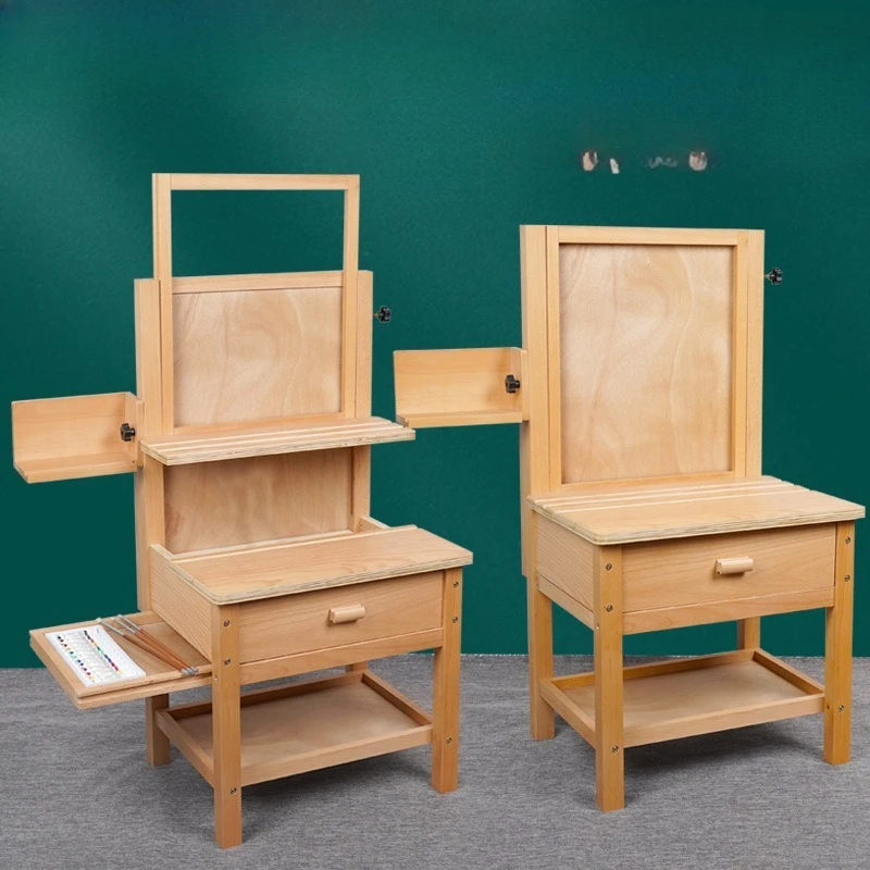 Double drawer painting, special for table studio art, sketch multi-function lifting side drawer easel
