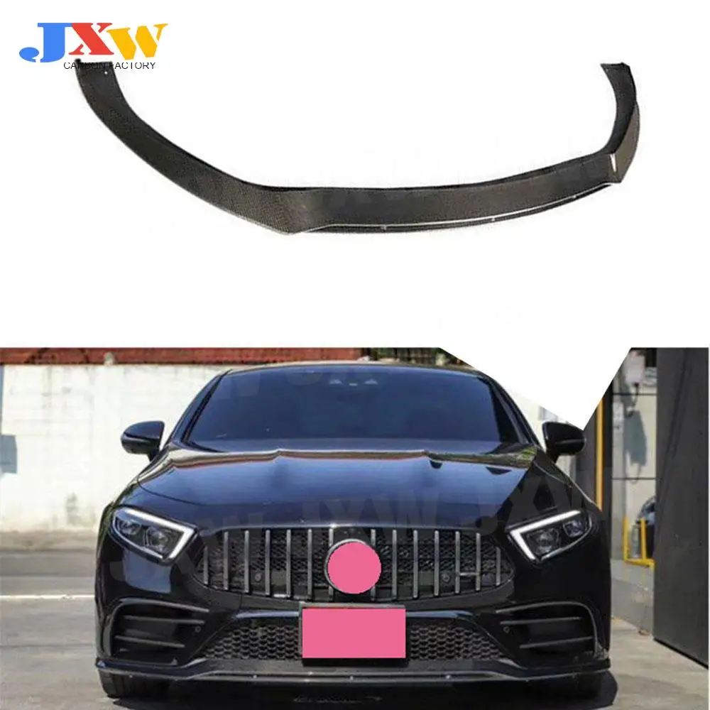 

Carbon Fiber Front Bumper Lip Spoiler Diffuser Chin For Mercedes Benz CLS Class C257 CLS260 300 350 2019 UP Car FRP