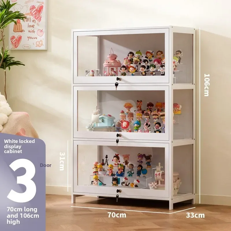 Figure Cabinet With Lock Transparent Display Cabinet Household Blind Box Ornament Two-dimensional Pain Cabinet