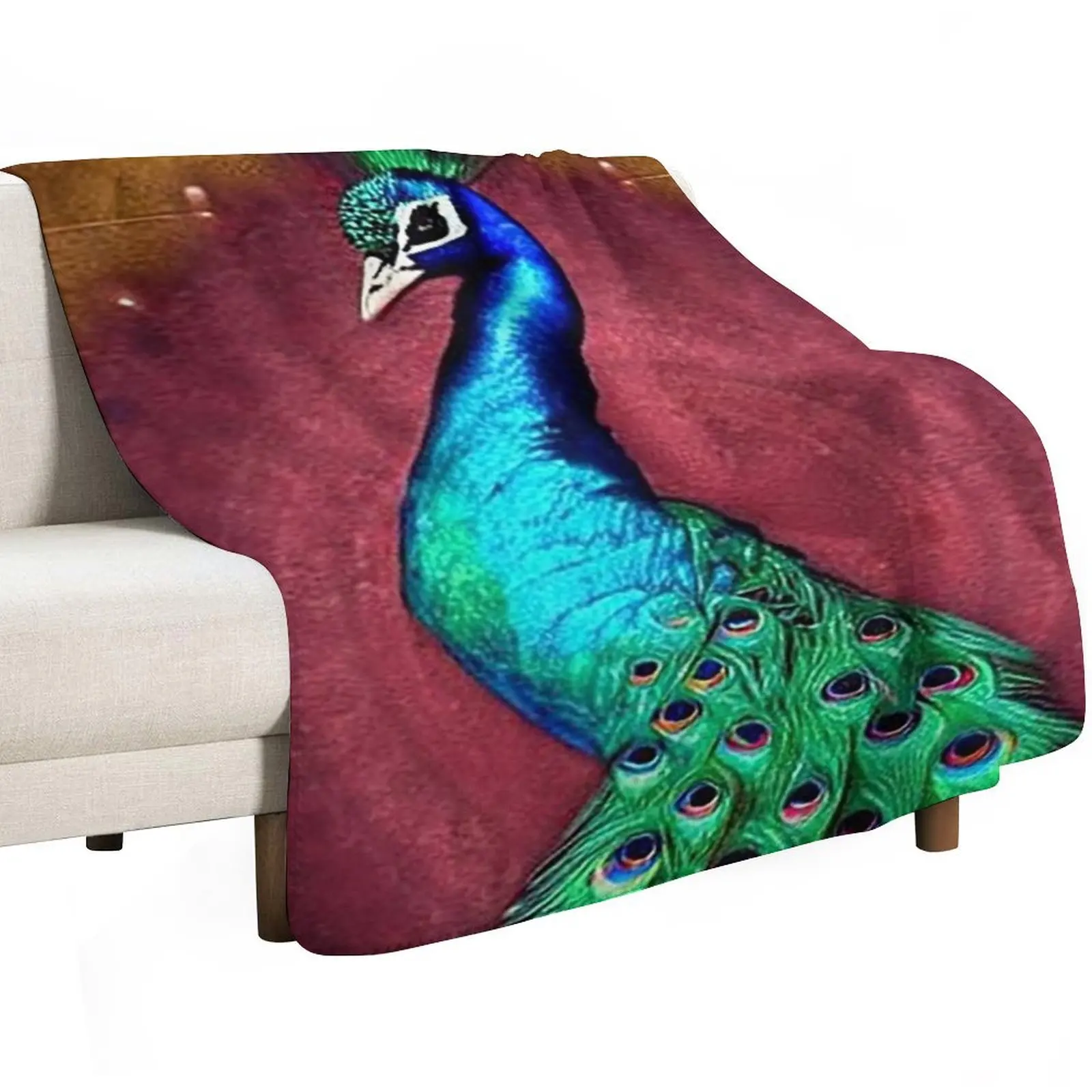 Sophisticated Peacock Throw Blanket Luxurious Soft Fuzzy Blanket for Sofa Bed