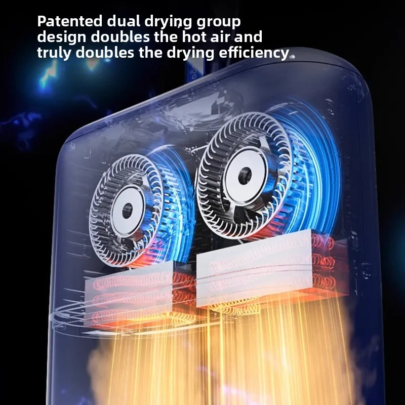 여행용 의류 건조기 2025 휴대용 접이식 건조기 가정 및 기숙사용 — 듀얼 코어 가열 빠른 건조 360 °   순환