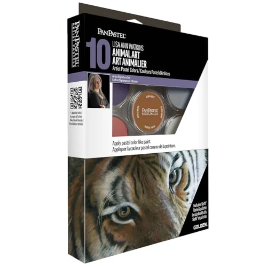 

Artist Pastels by GOLDEN Animal Art - Lisa Ann Watkins Set 10 Color Professional Artist Pastels Unique Pan Format cake-like