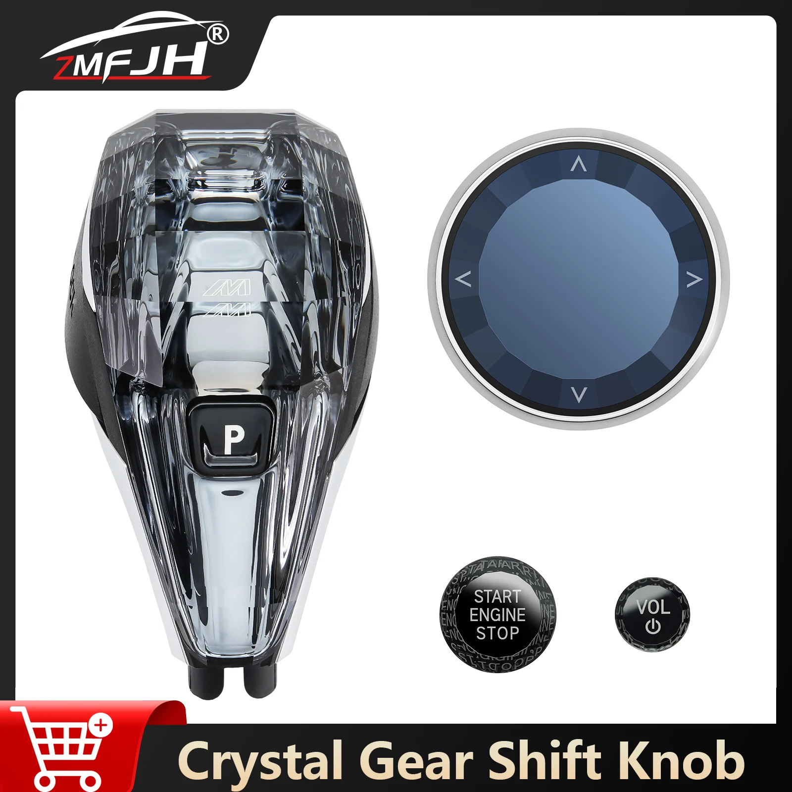 

4 Pieces Set Car Crystal Gear Shift Knob Handle For BMW F40 F44 F45 F46 G20 G21 G27 Shift Knob Gear Handle Car Accessories