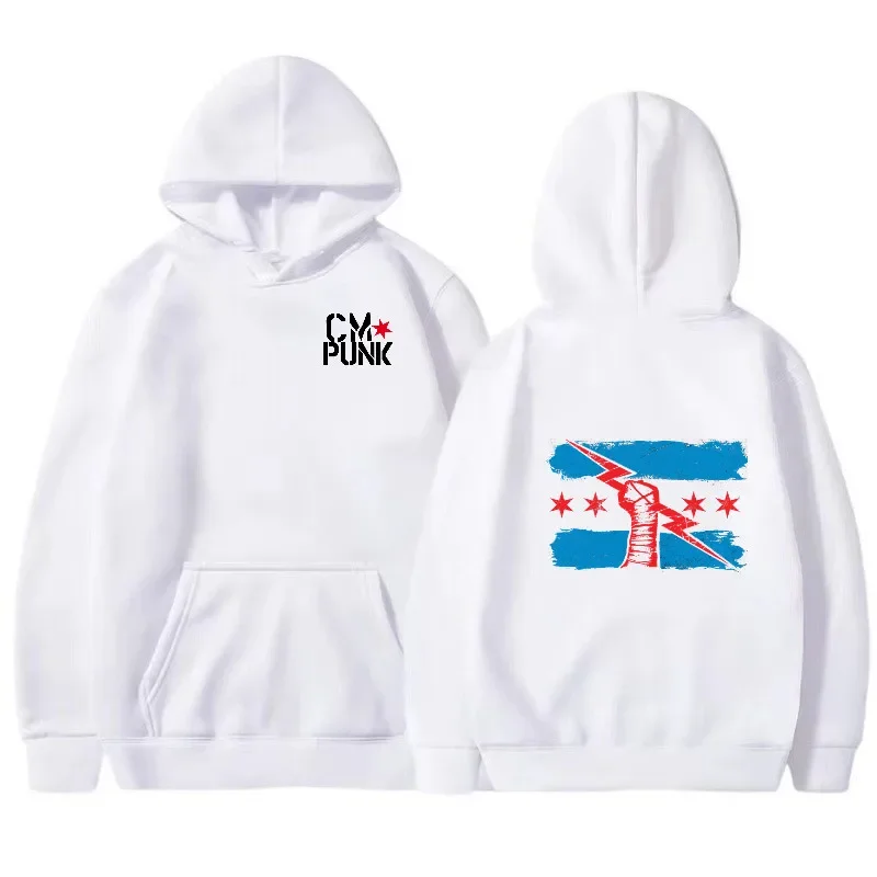 الخريف والشتاء المصارع الشهير الجديد يعود إلى CM Punk الرجال الصلبة هوديي موضة طباعة الشارع الرياضة رداء علوي غير رسمي البلوز