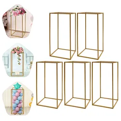 5PCS 60cm/80cm Metal Wedding Flower Vase Gold Wedding Flower Stand Wedding Table Centerpiece for Party, Events, Home Decor