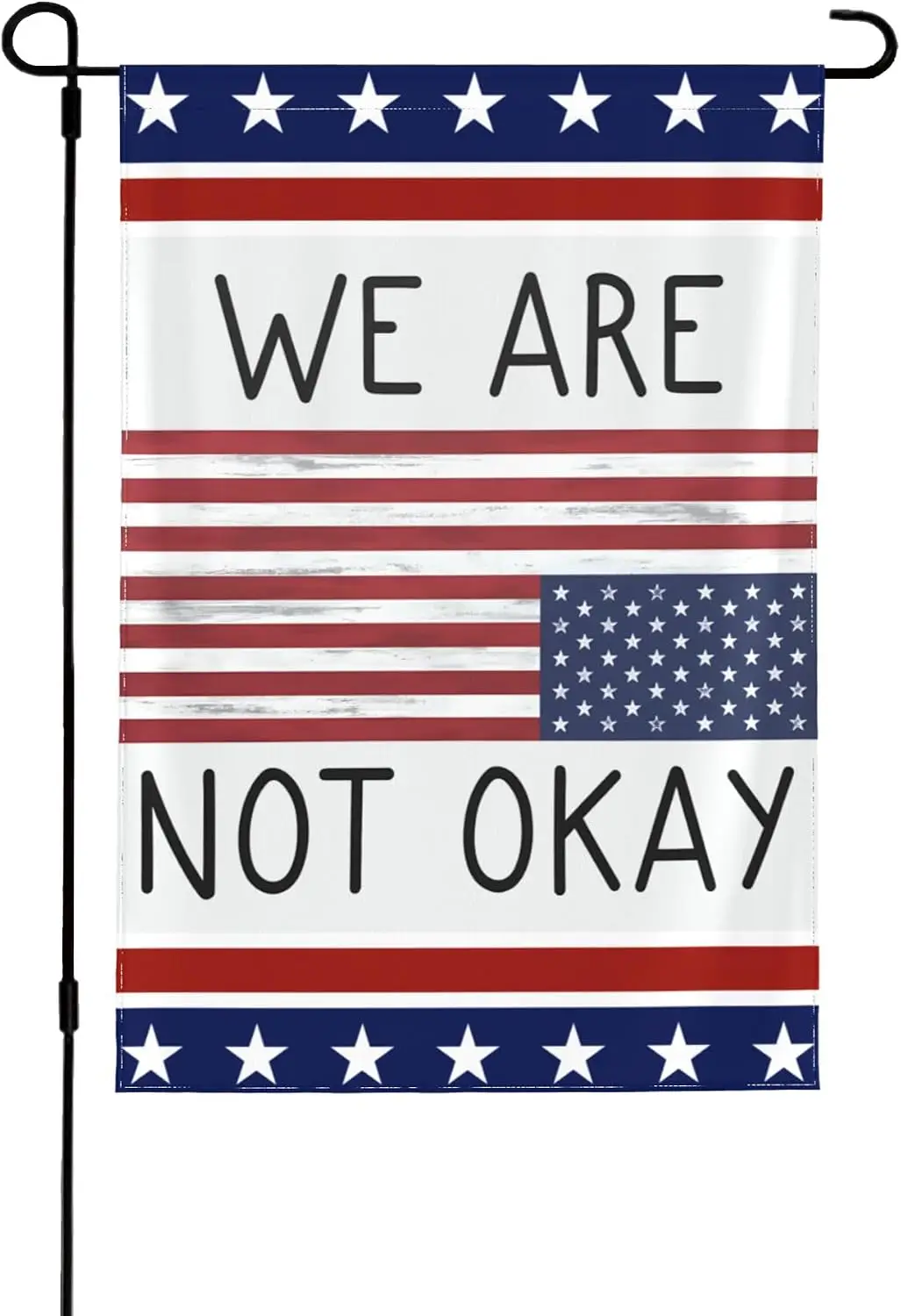 12 5 x18 We Are Not Ok Flag Upside Down American Garden Flags for Outside Double Sided Yard Signs Decor MMZ