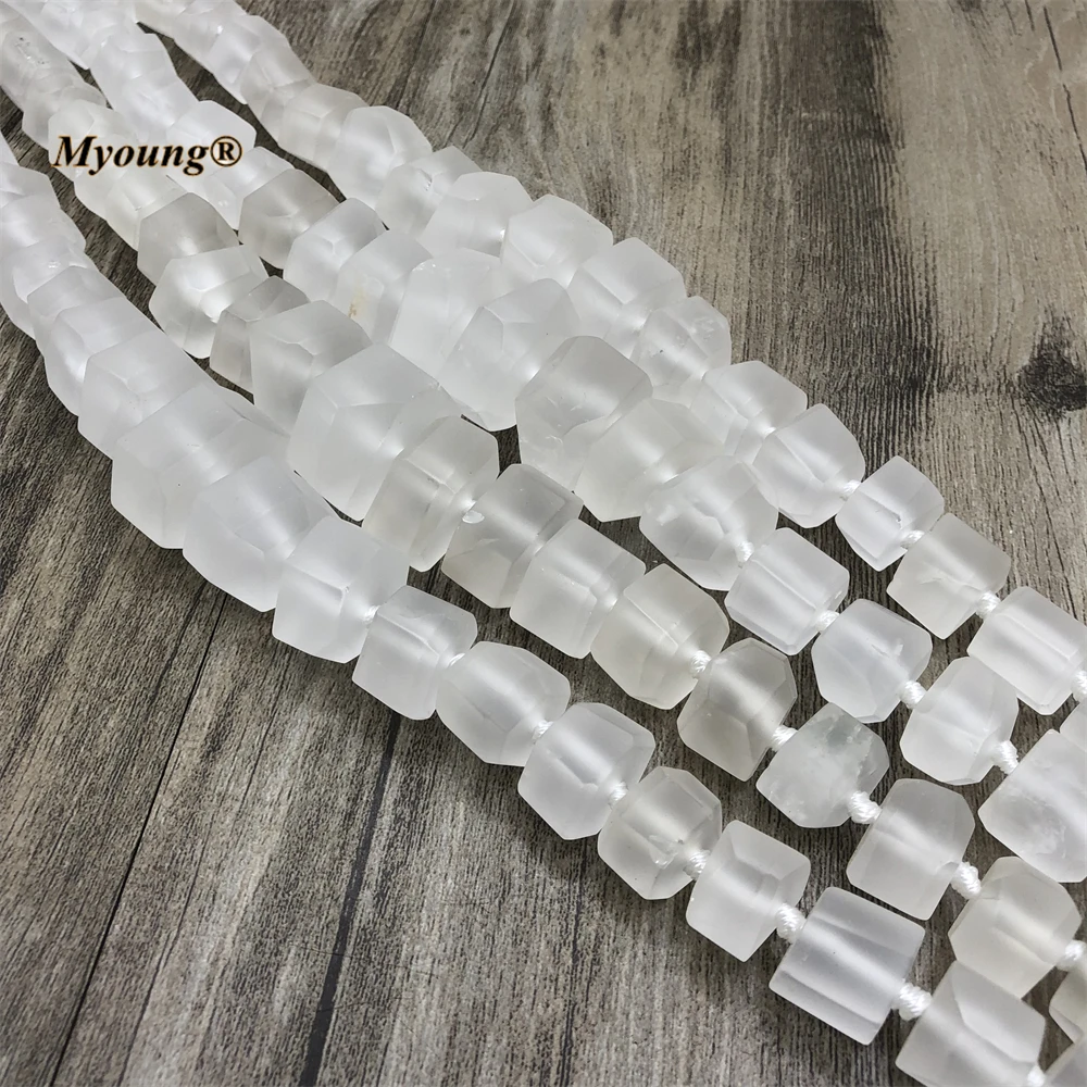 Mix Size Large Matte Natural Clear Quartz Crystal Wheel Nugget Beads For DIY Necklace Jewelry MY220725