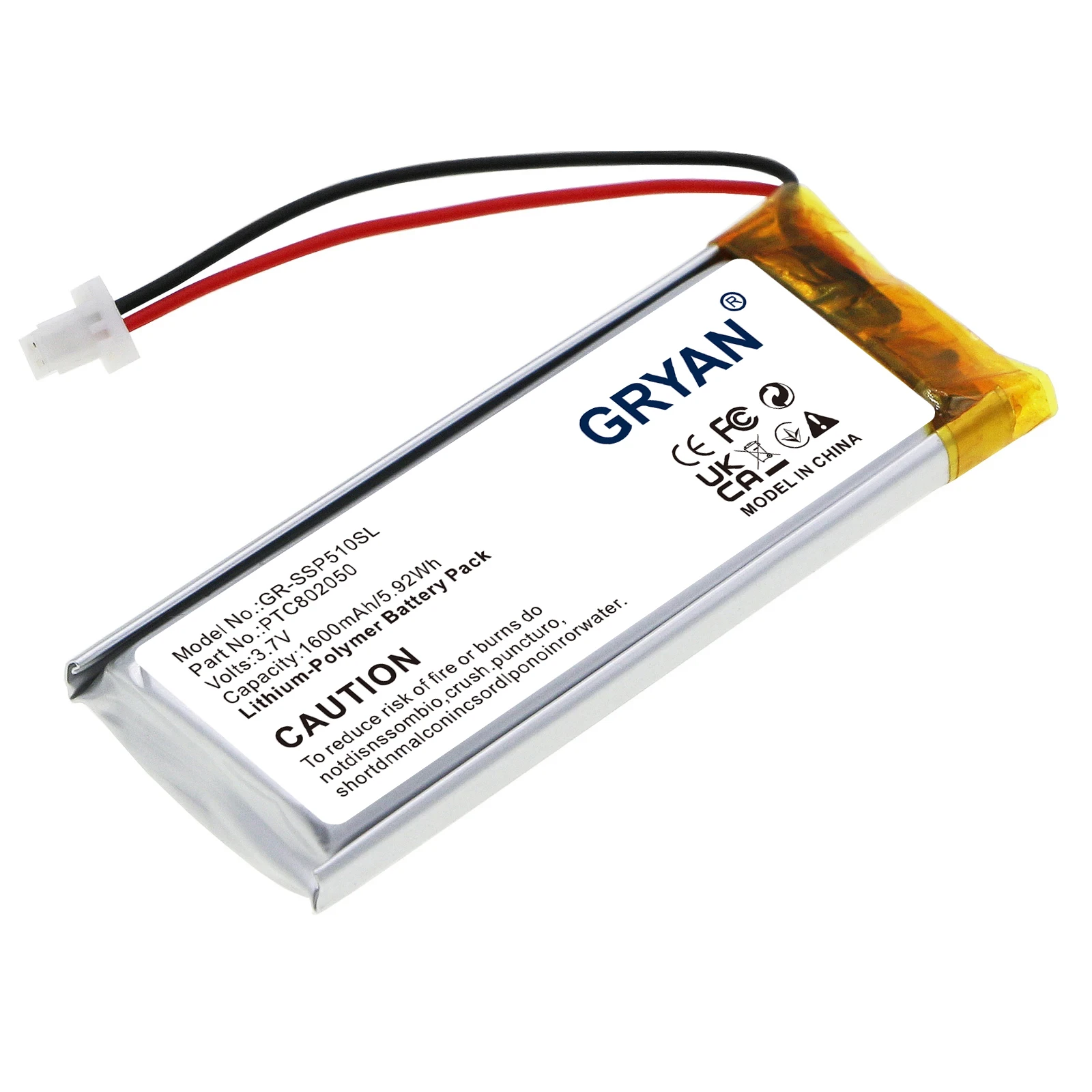 3.7V 1600mAh Battery For Interphone F2，F3，F4，F2S，F3S，F4S，F5，F5S，F3XT，F4XT，F5XT，F3MC，F4MC，F5MC，OFFROAD，ACTIVE，CONNECT,SHAPE EDGE