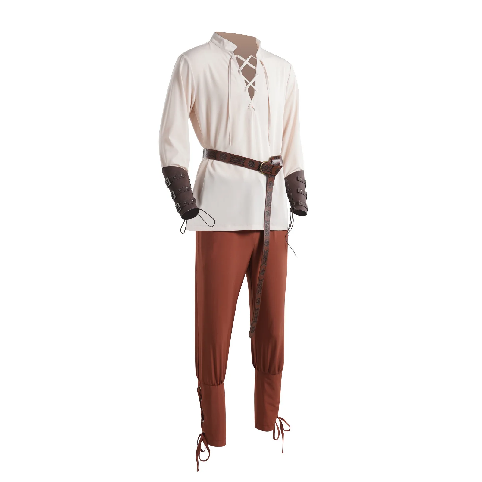 Loween Pirate irt Costume médiéval ceinturé à la cheville Cosplay scène Performance vêtements ethniques pour femmes ensemble haut et pantalon en T