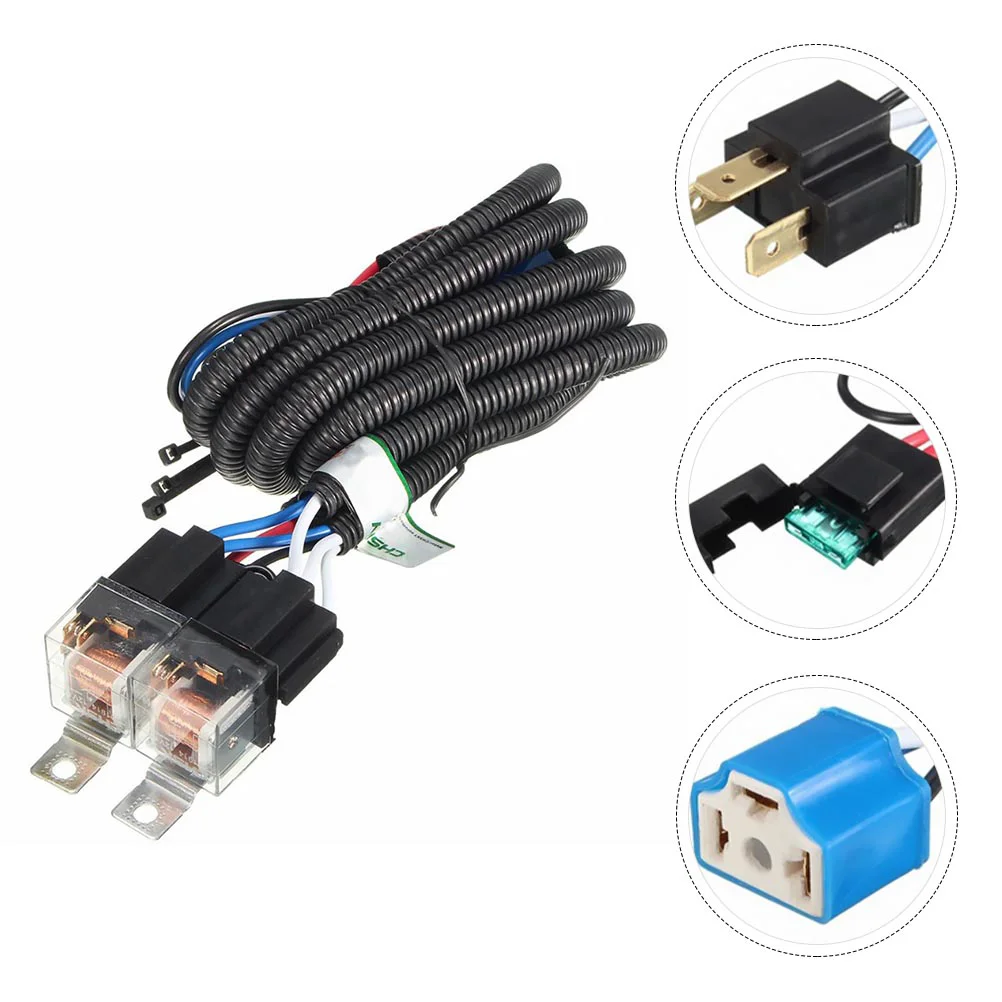 Universal Headlight Relay H4 Relay Harness High Temperature Resistant Wiring Exquisite Craftsmanship Auto Manual Car Headlight