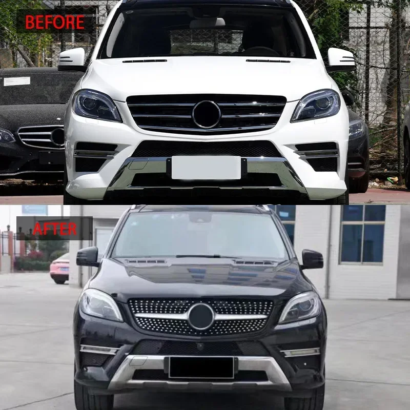 New！ Front Racing Facelift Center Grilles Upper Grill Cover For Mercedes-Benz W166 ML 350 ML400 ML500 2012 2013 2014 2015 Diamon